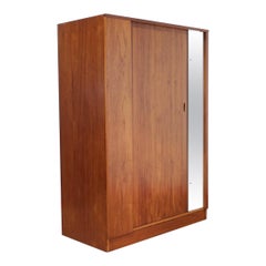 Mid Century Modern Vintage Teak Wide Armoire Wardrobe by Austinsuite