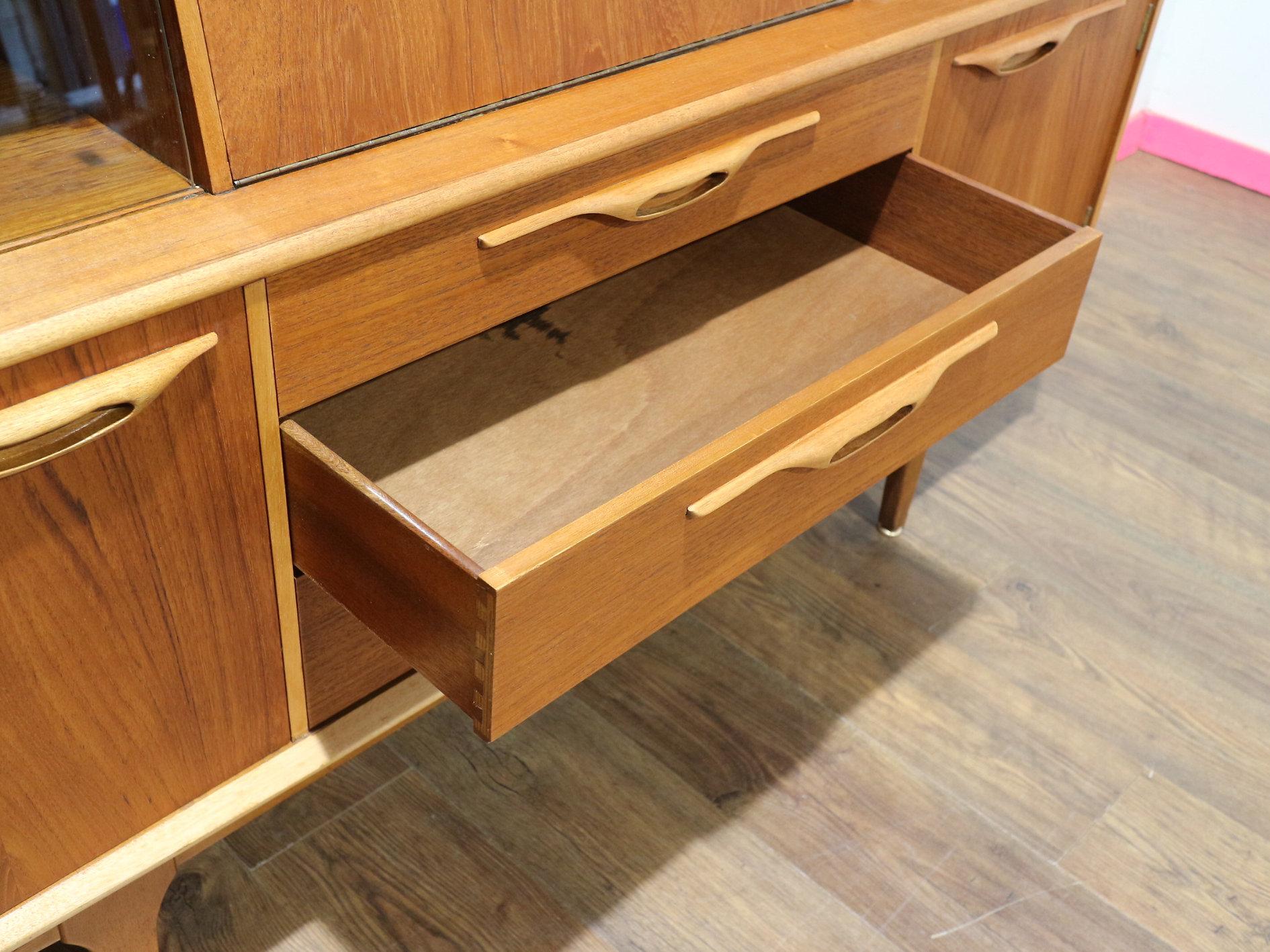 British Mid Century Modern Vintage TeakBuffet Crednza Sideboard by Jentique Danish Style