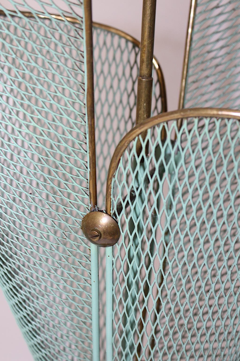 Mid-Century Modern Vintage Teal Green Metal Umbrella Stand Schiwa Luxus 1950s For Sale 4