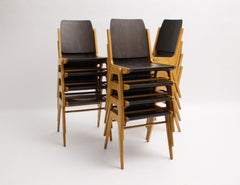 Mid Century Modern Vintage Ten Bicolor Dining Chairs Franz Schuster 1959 Vienna