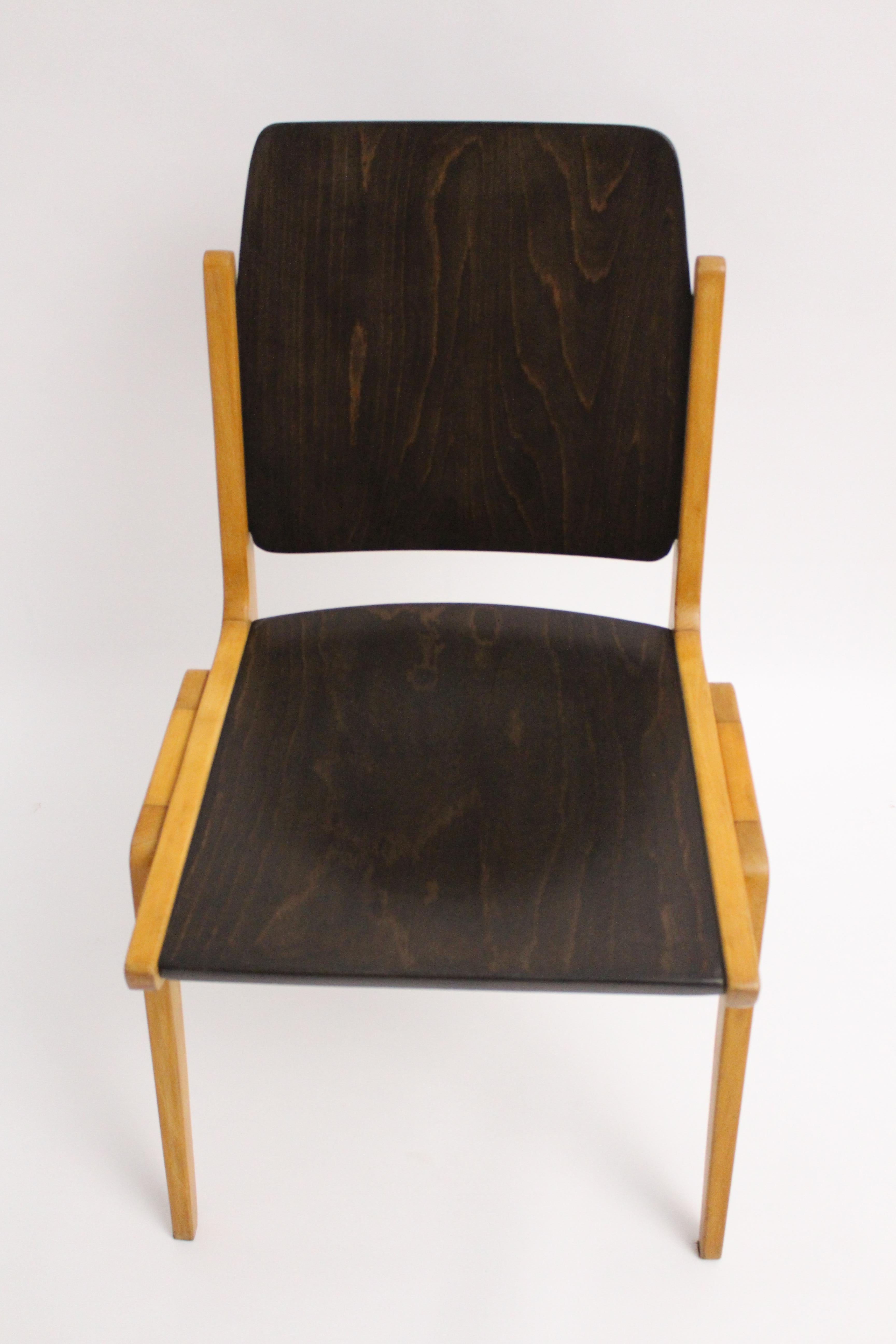 Mid Century Modern Vintage Ten Bicolor Dining Chairs Franz Schuster 1959 Vienna For Sale 1