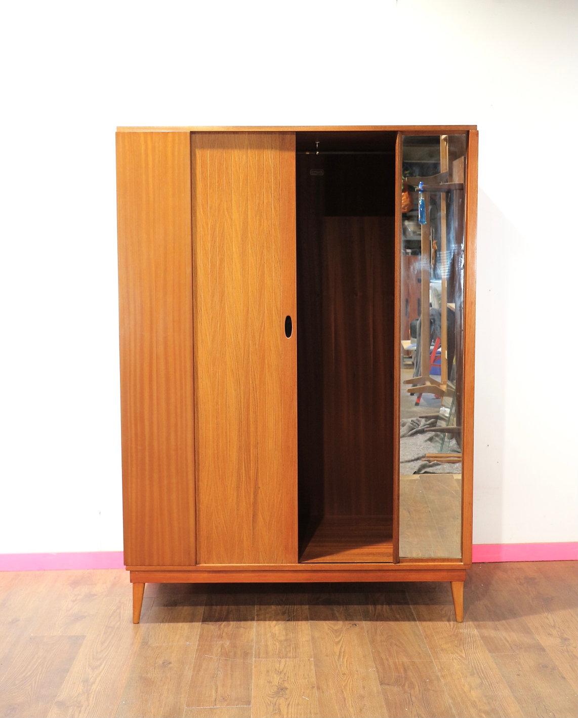 British Mid Century Modern Vintage Triple Armoire by Austinsuite Danish Style