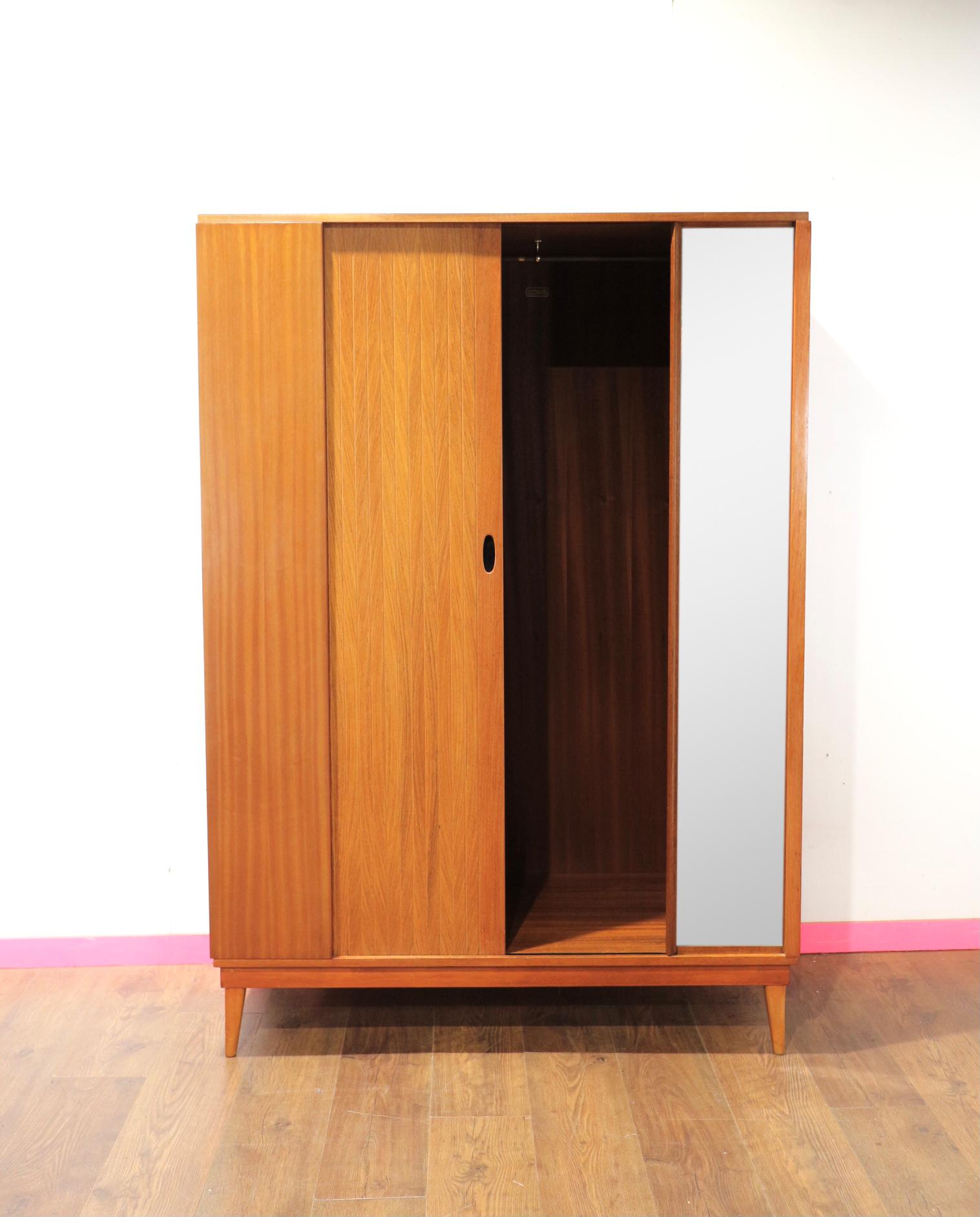 Teak Mid Century Modern Vintage Triple Armoire by Austinsuite Danish Style