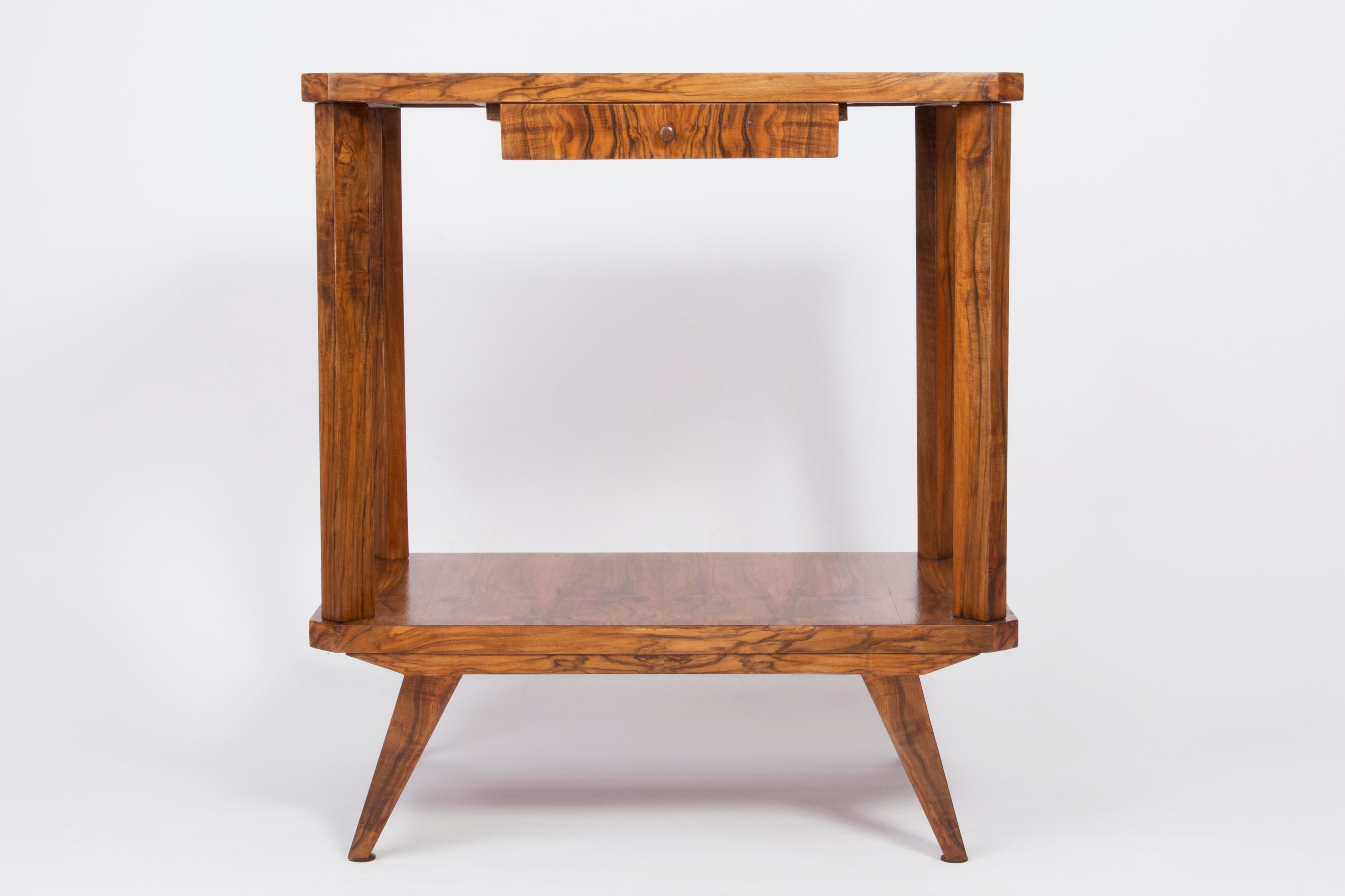 TV side table from the 1960s. It was manufactured in Poland in 1960s. The table was made of beechwood, it was also full renovated. Excellent condition.