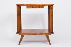 Mid-Century Modern Vintage TV Side Table, Beechwood, Poland, 1960s