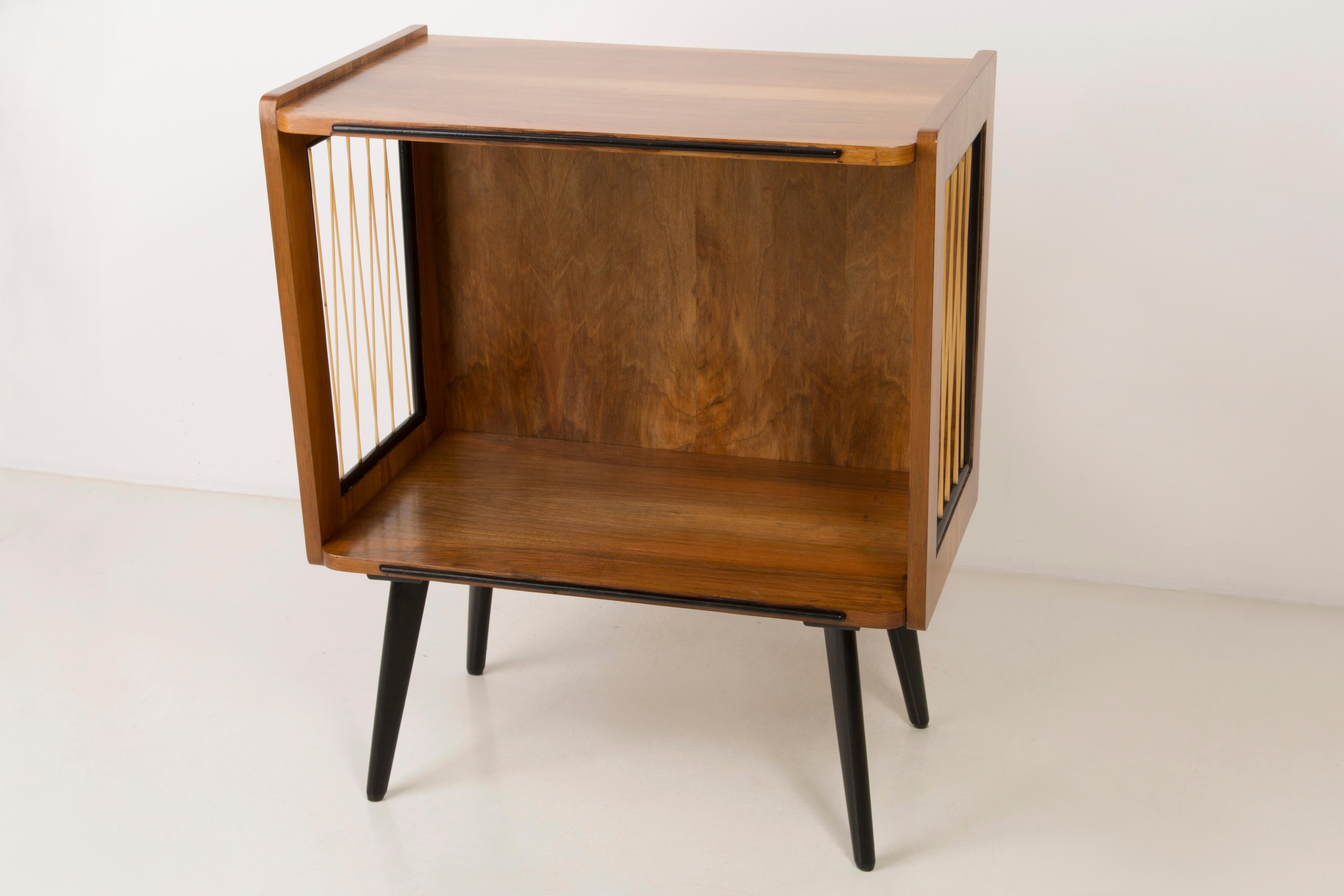 TV side table from the 1960s. It was manufactured in Poland in 1960s. The table was made of beechwood, it was also full renovated. Excellent condition.