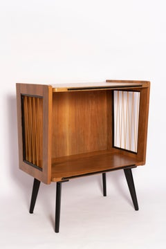 Mid-Century Modern Vintage TV Side Table, Beechwood, Poland, 1960s