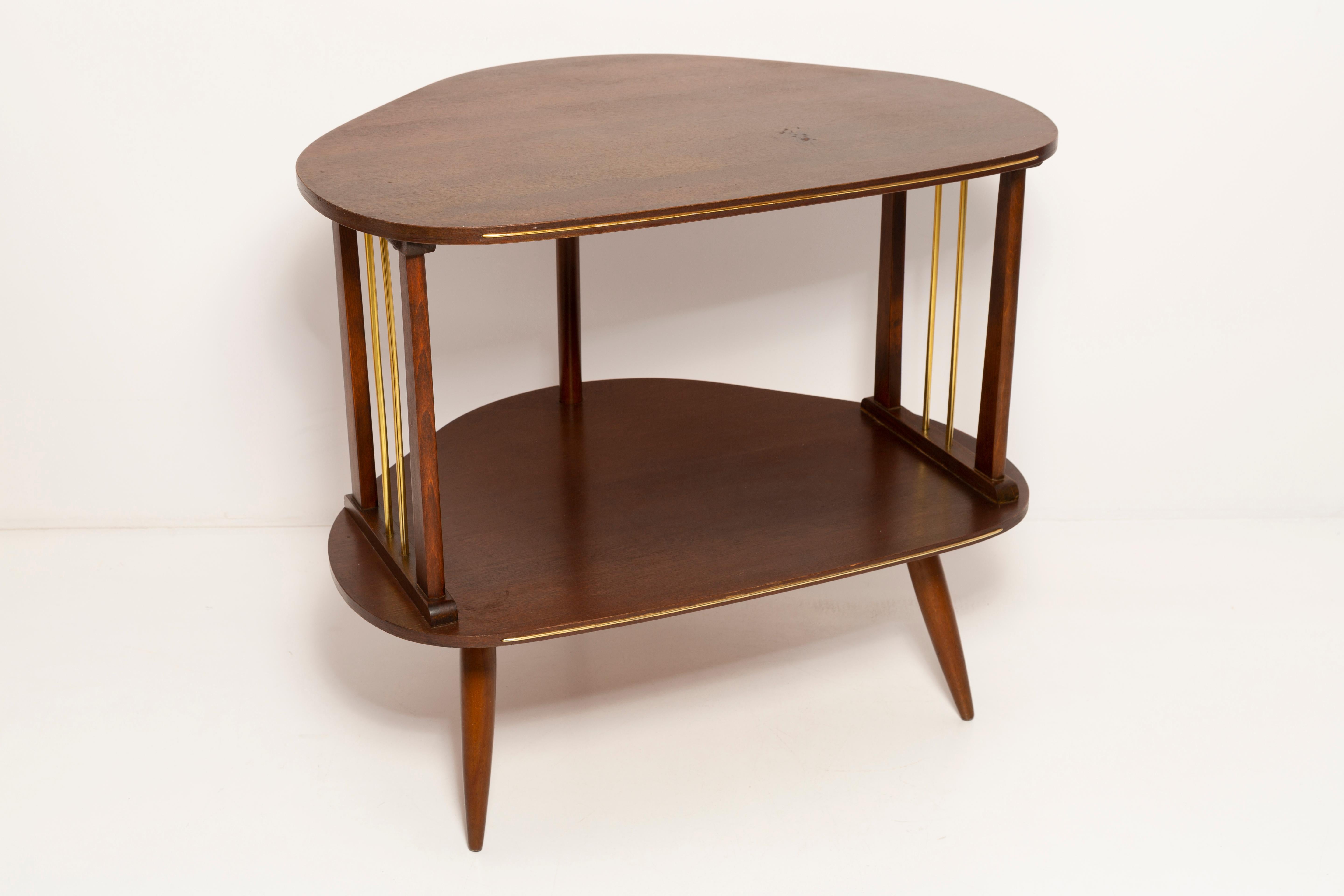 Mid-Century Modern Vintage TV Side Table, Beechwood, Poland, 1960s In Excellent Condition For Sale In 05-080 Hornowek, PL