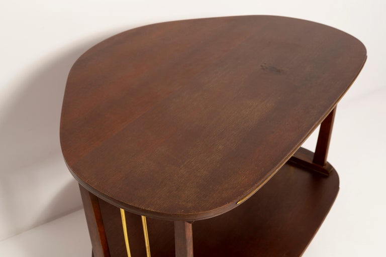 MidCentury Modern Vintage TV Side Table, Beechwood, Poland, 1960s For