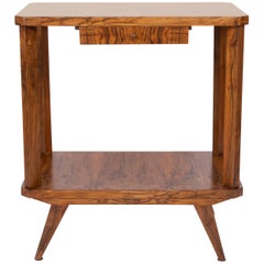 Mesa auxiliar de TV Vintage Moderna de Mitad de Siglo, Madera de haya, Polonia, años 60