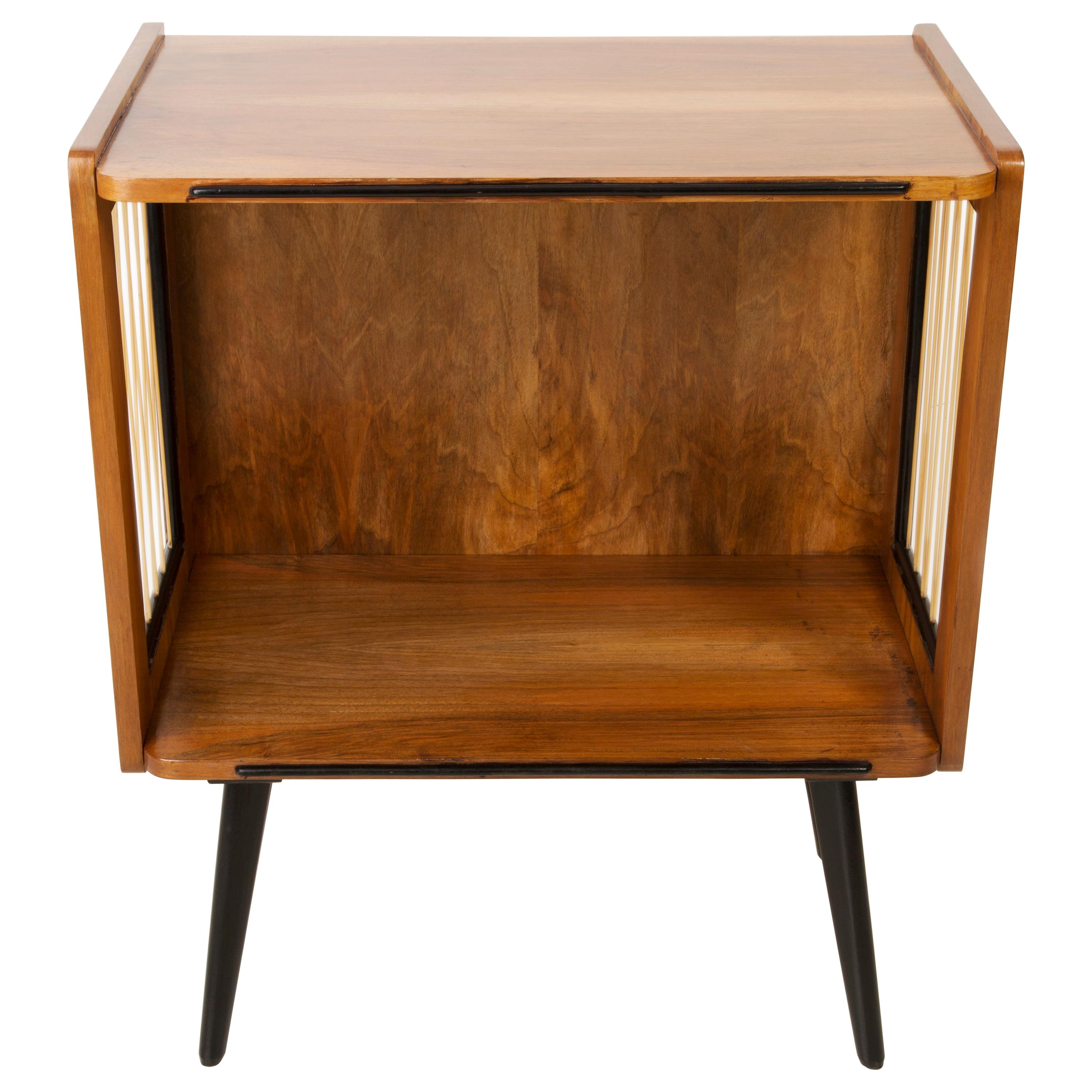 Mid-Century Modern Vintage TV Side Table, Beechwood, Poland, 1960s