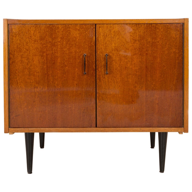 Mid-Century Modern Vintage TV Table or Sideboard, Wood, Poland, 1960 For  Sale at 1stDibs