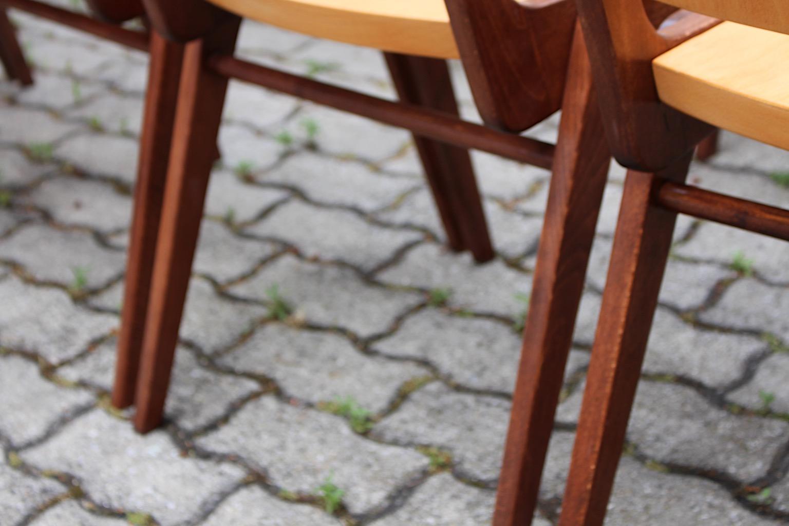 Mid Century Modern Vintage Twelve (12) Dining Chairs Franz Schuster 1950s Vienna For Sale 3