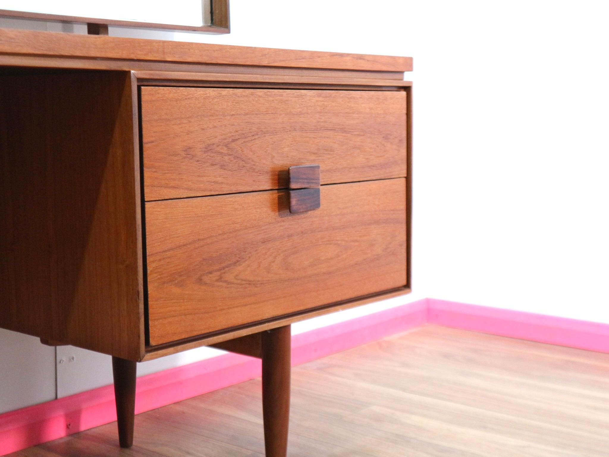 Mid-Century Modern Vintage Vanity Desk by lB Kofod Larsen for G Plan Danish 7