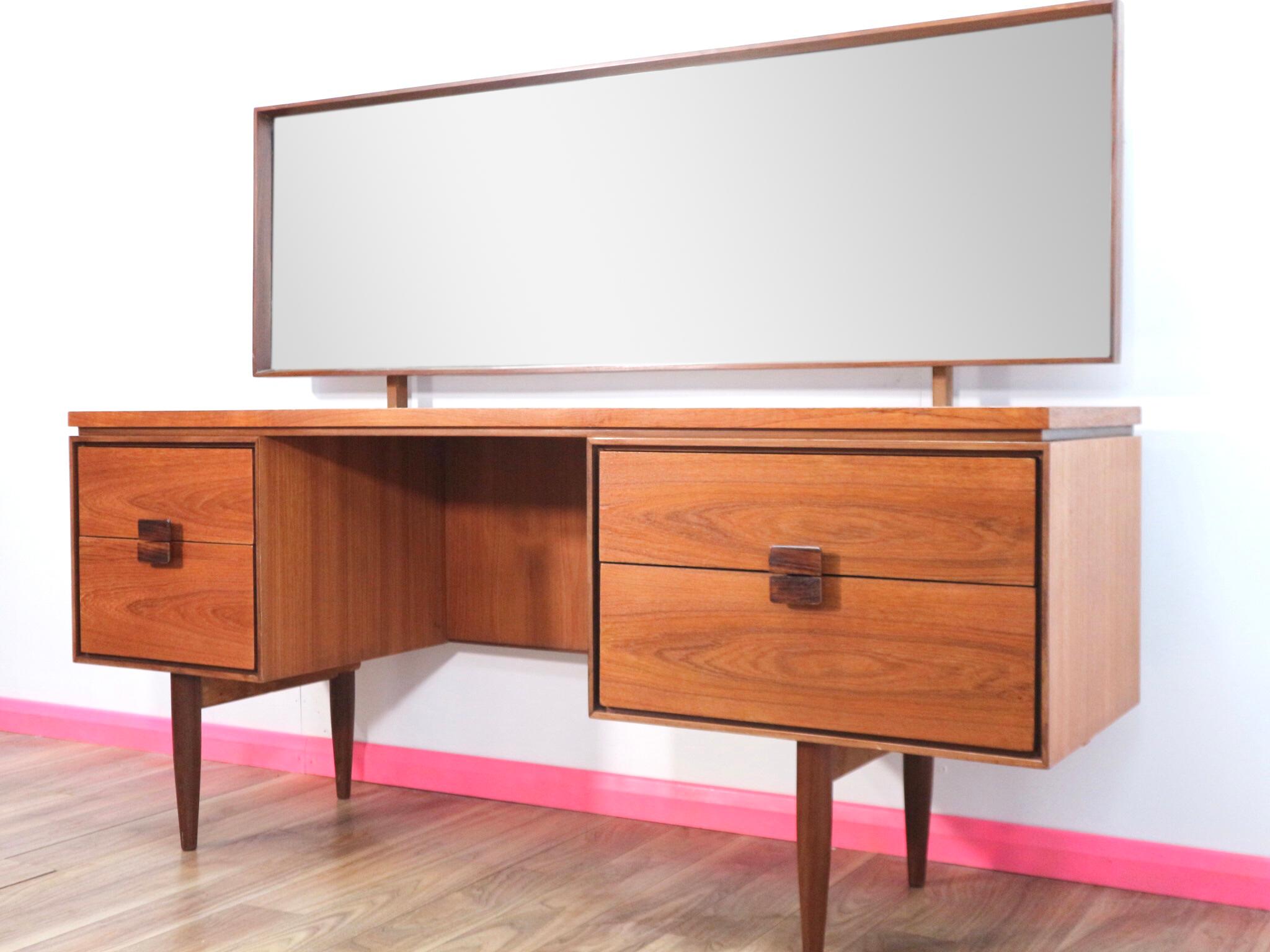 British Mid-Century Modern Vintage Vanity Desk by lB Kofod Larsen for G Plan Danish