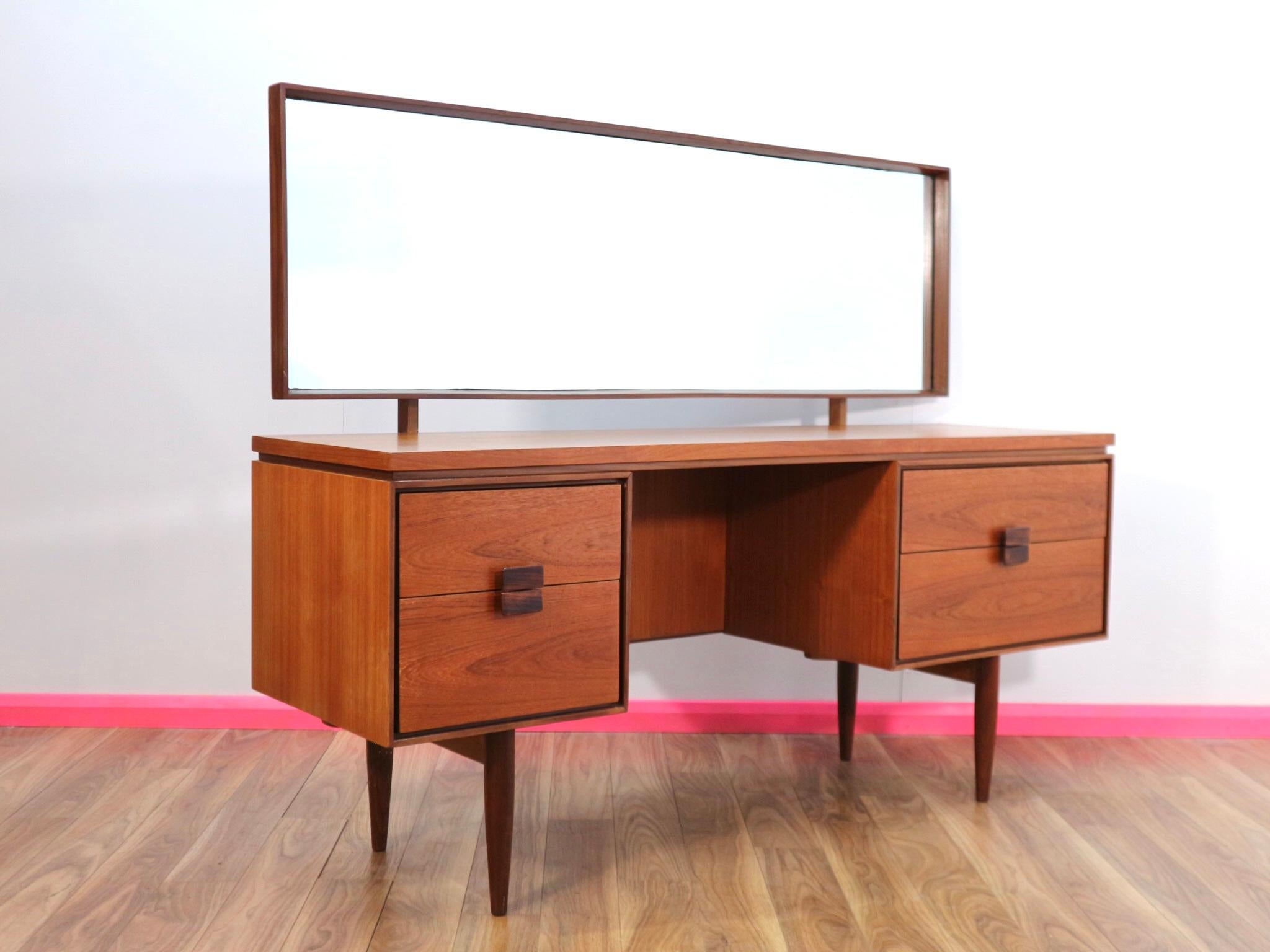 Mirror Mid-Century Modern Vintage Vanity Desk by lB Kofod Larsen for G Plan Danish