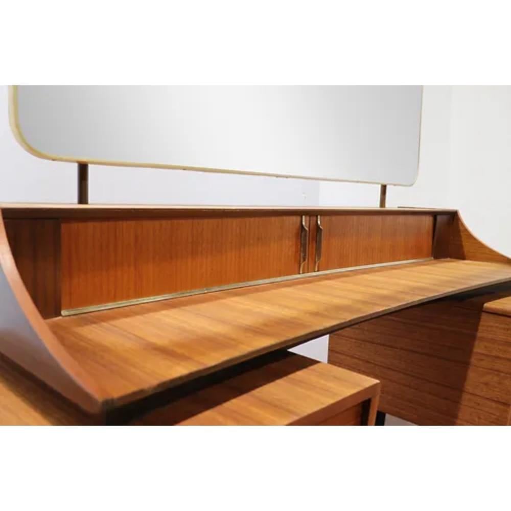 Mid Century Modern Vintage Vanity Desk With Mirror by Wrighton 5