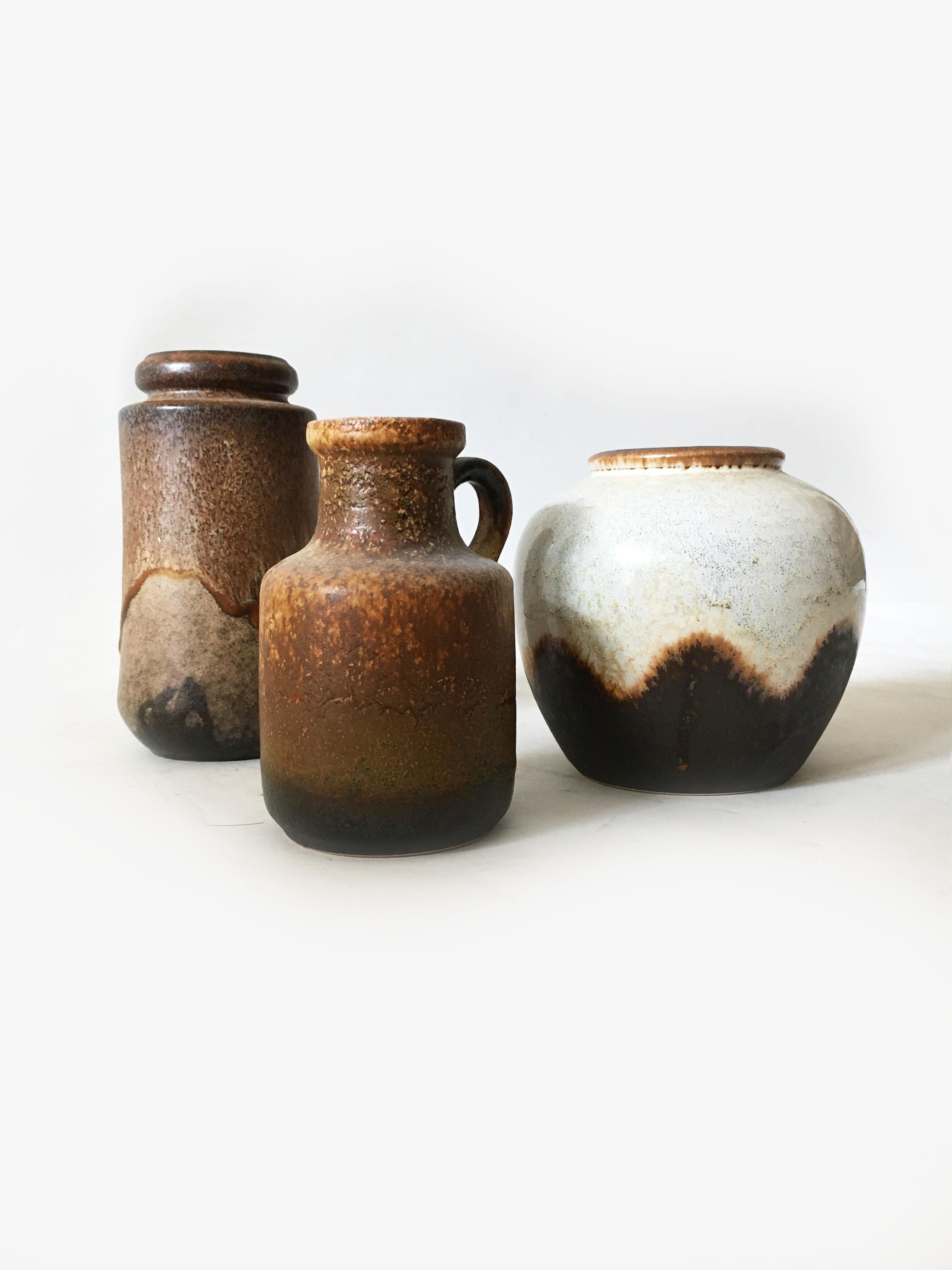 Mid-Century Modern vintage vase collection 'Rothko' set of three, Germany, 1970s.