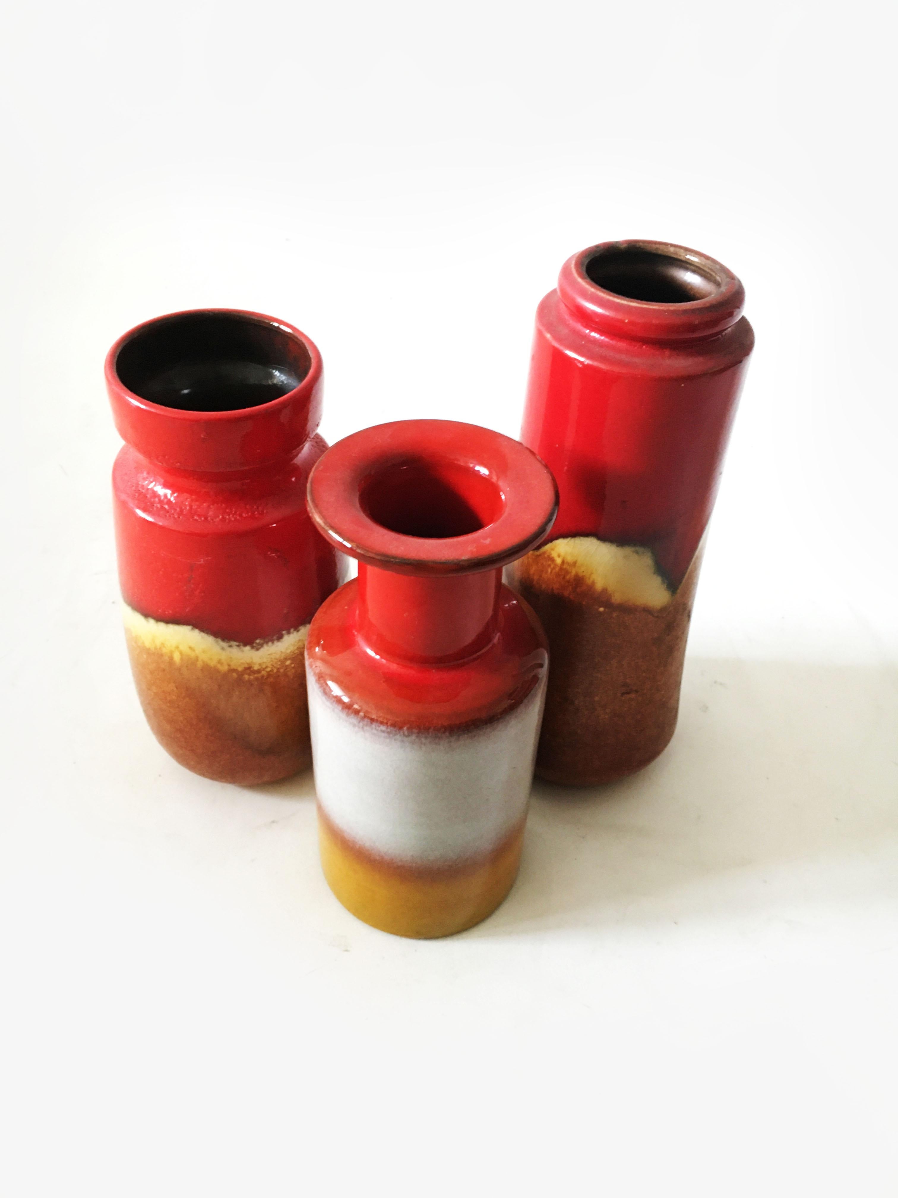 Austrian Mid-Century Modern Vintage Vase Collection 'Rothko' Set of Three, Germany, 1970s For Sale