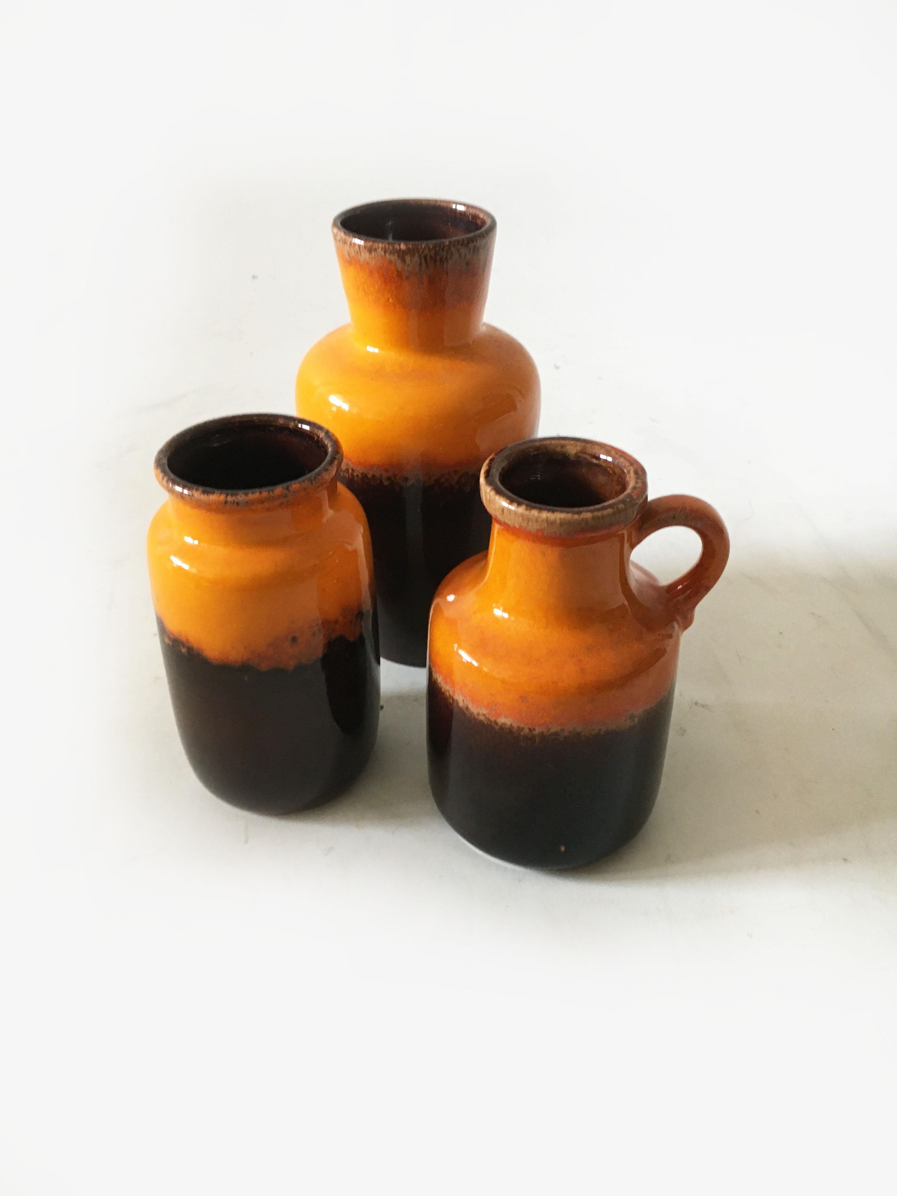 Austrian Mid-Century Modern Vintage Vase Collection 'Rothko' Set of Three, Germany 1970s For Sale