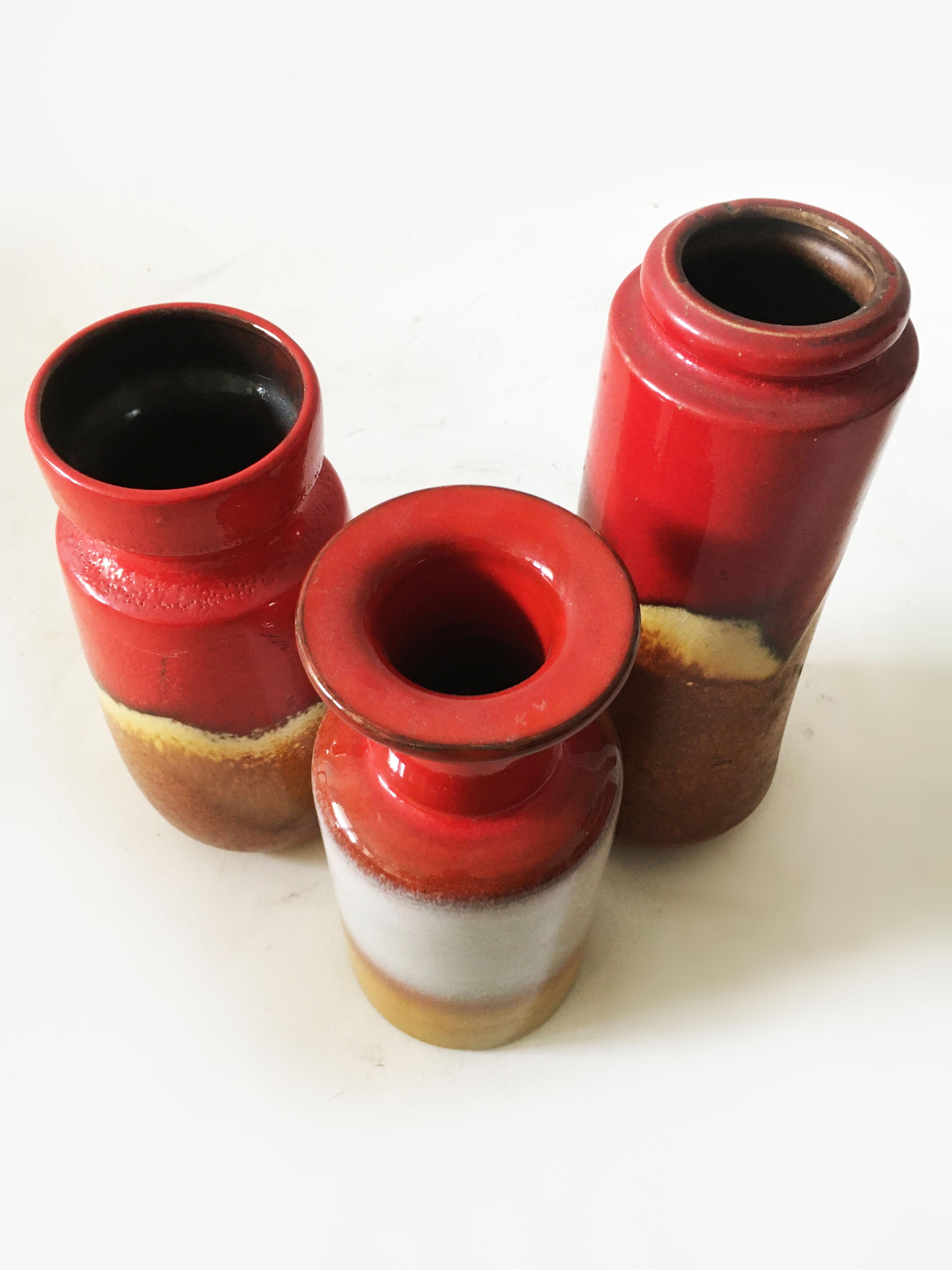 Mid-Century Modern Vintage Vase Collection 'Rothko' Set of Three, Germany, 1970s In Good Condition For Sale In Vienna, AT