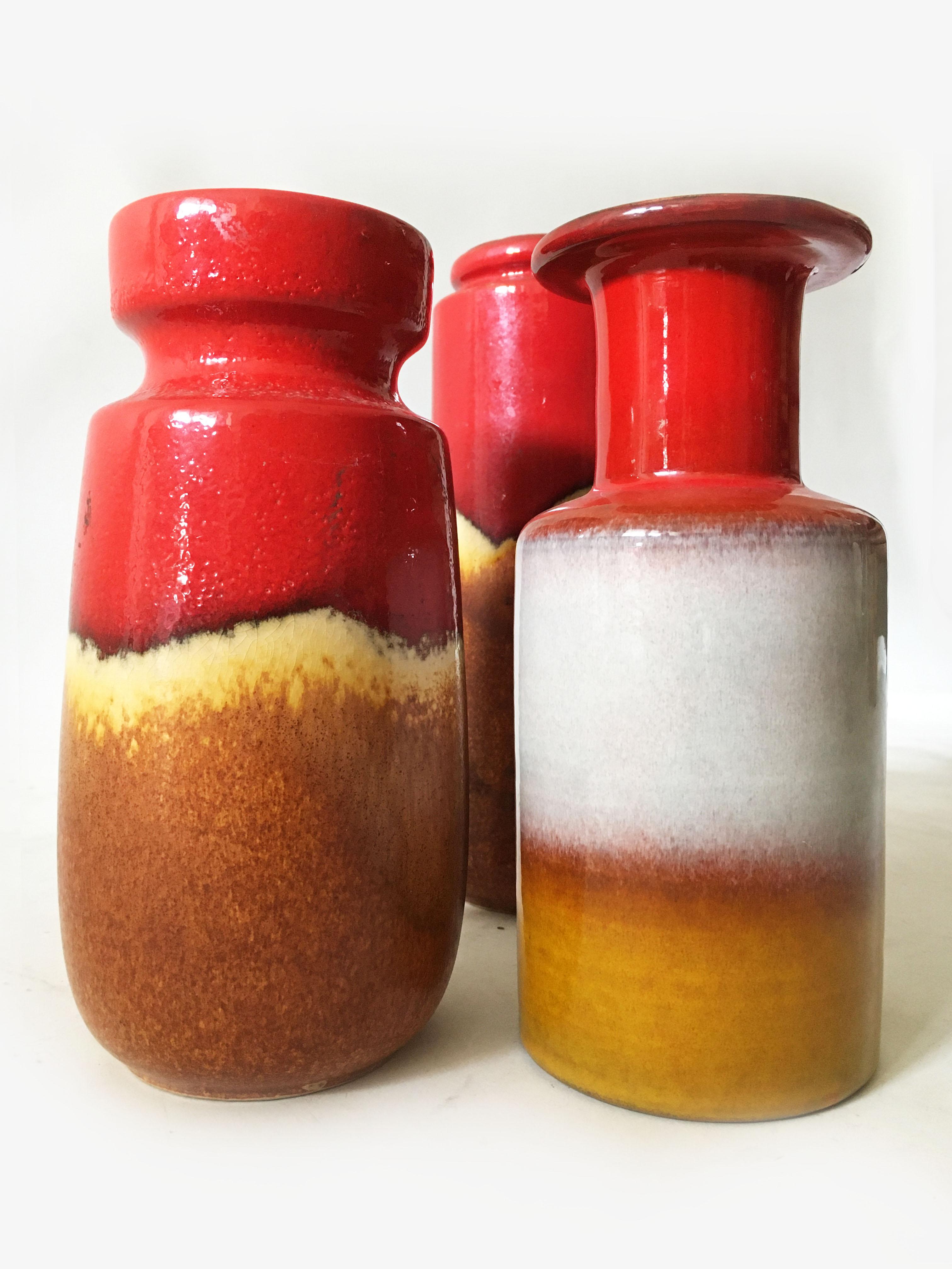 Late 20th Century Mid-Century Modern Vintage Vase Collection 'Rothko' Set of Three, Germany, 1970s For Sale