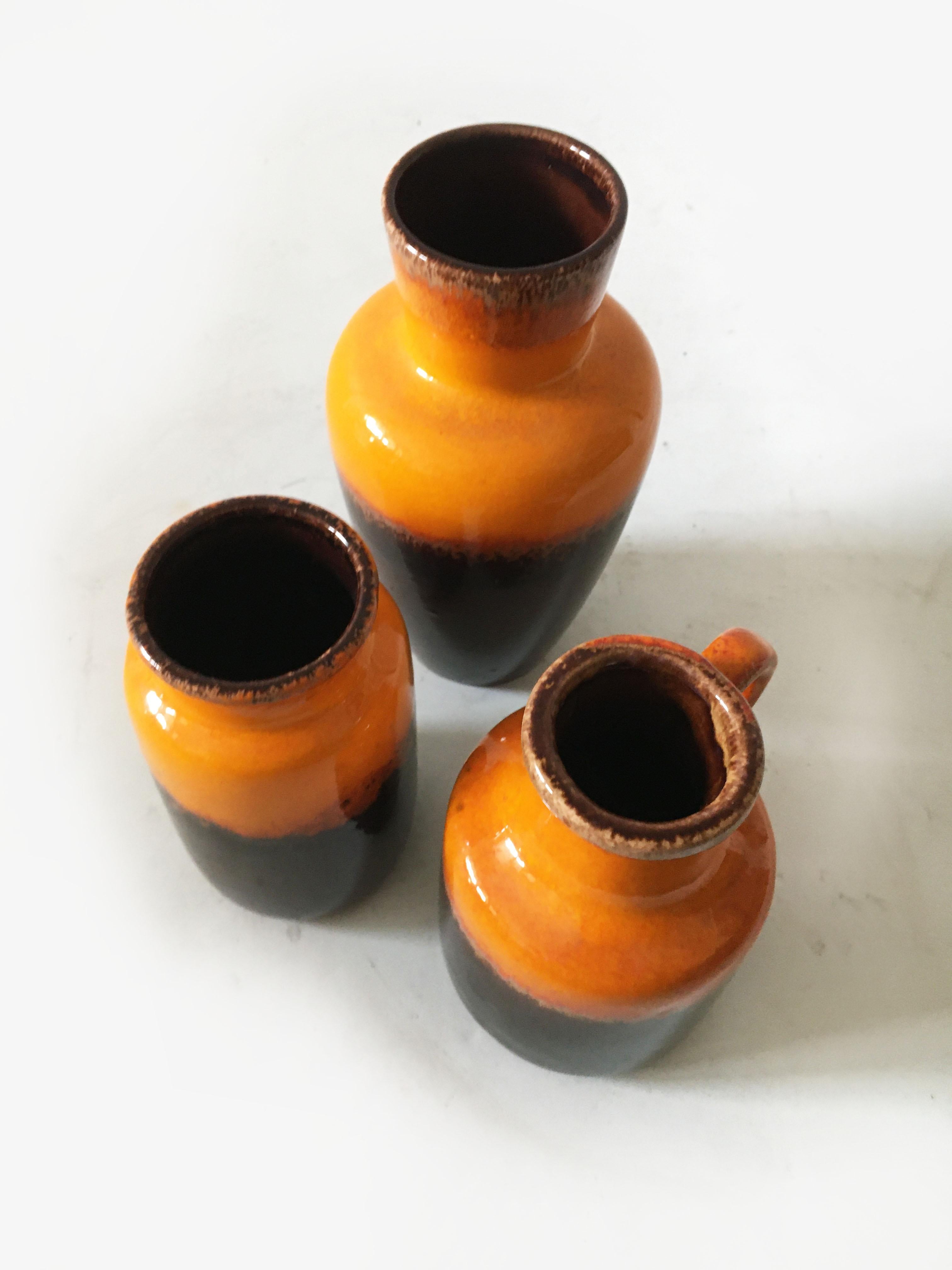 Late 20th Century Mid-Century Modern Vintage Vase Collection 'Rothko' Set of Three, Germany 1970s For Sale