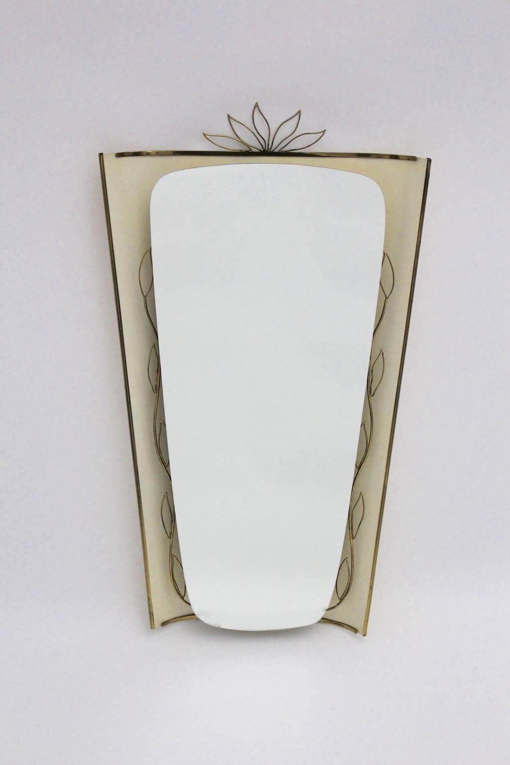 Lacquered Mid-Century Modern Vintage Wall Mirror Floor Mirror 1950s Germany For Sale
