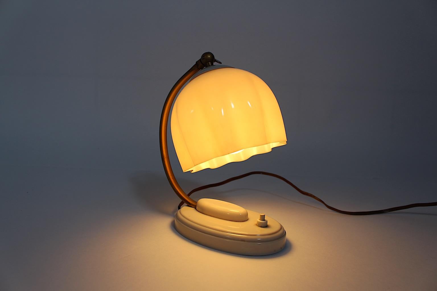 20th Century Mid Century Modern Vintage White Bakelite Fazzoletto Table Lamp 1950s Germany For Sale