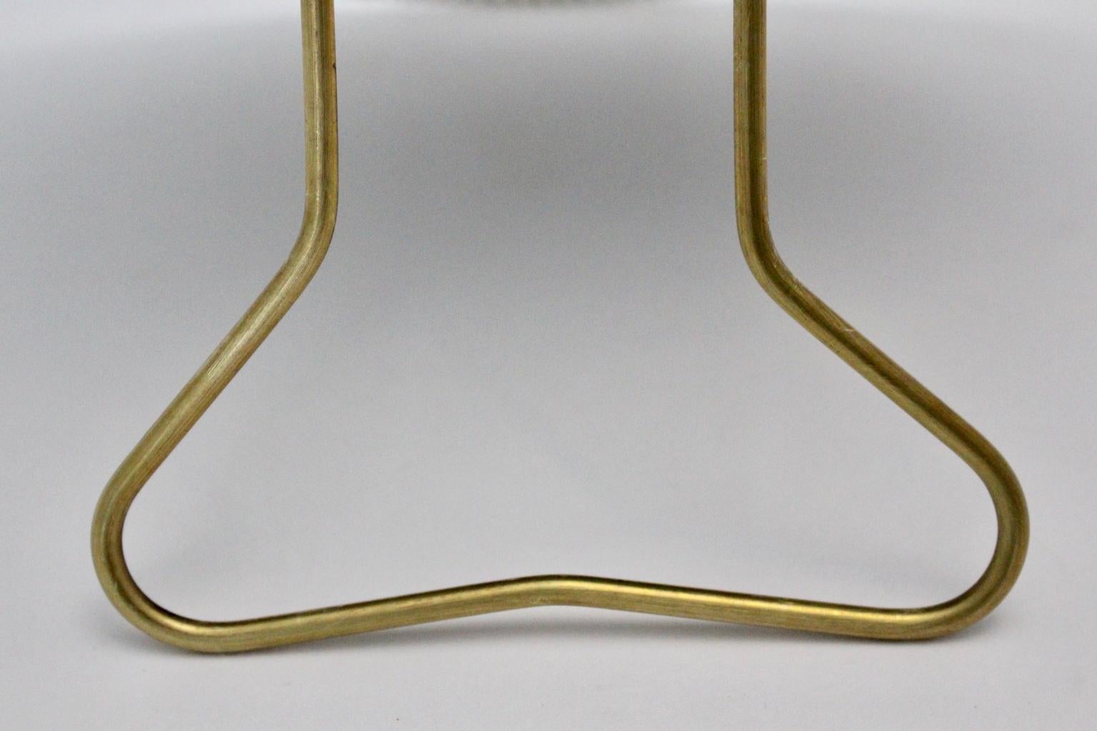 Mid-Century Modern Vintage White Brass Table Mirror, circa 1950, Germany For Sale 8