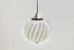 Mid-Century Modern Vintage White Glass Pendant Adolf Loos Veart Italy 1960s