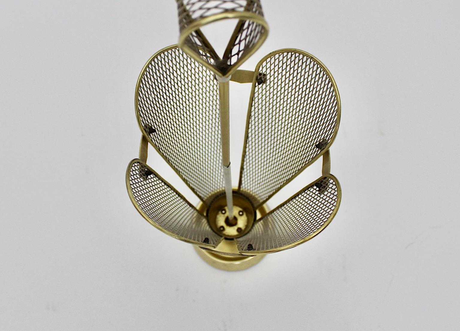 20th Century Mid-Century Modern Vintage White Gold Metal Umbrella Stand 1950s Germany For Sale