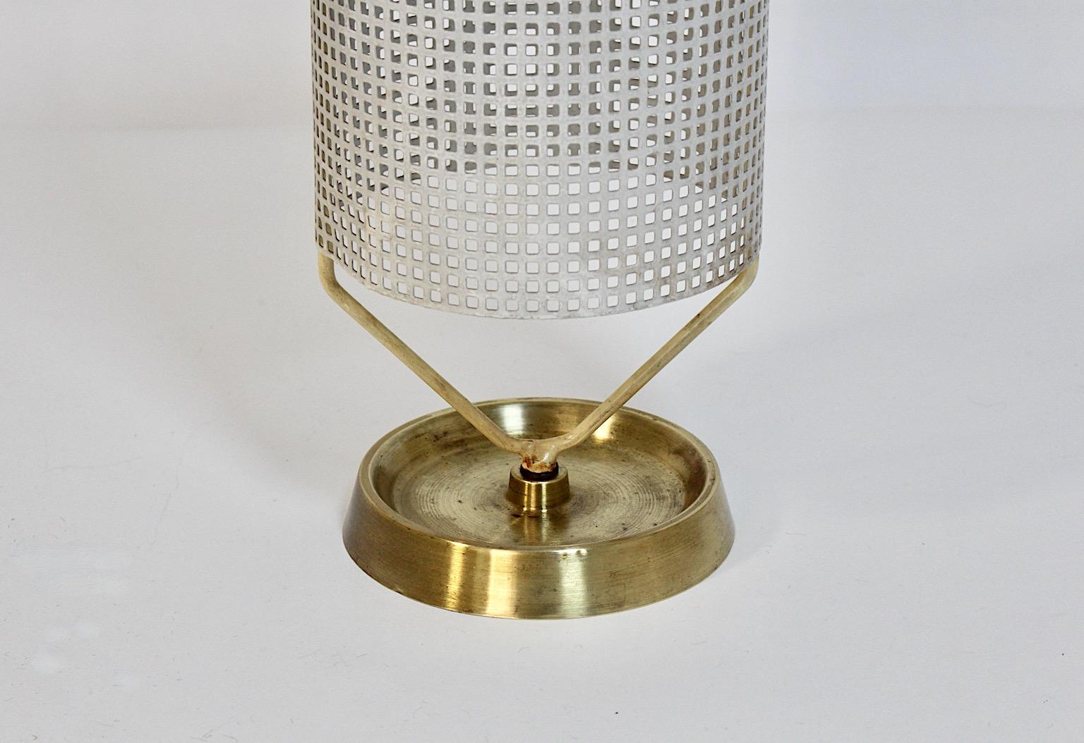 Mid-Century Modern Vintage White Metal Brass Umbrella Stand, 1960s, Germany For Sale 6