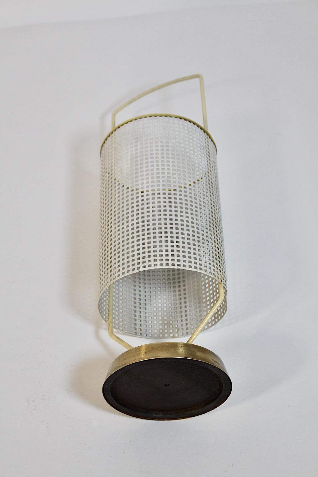 Mid-Century Modern Vintage White Metal Brass Umbrella Stand, 1960s, Germany For Sale 9
