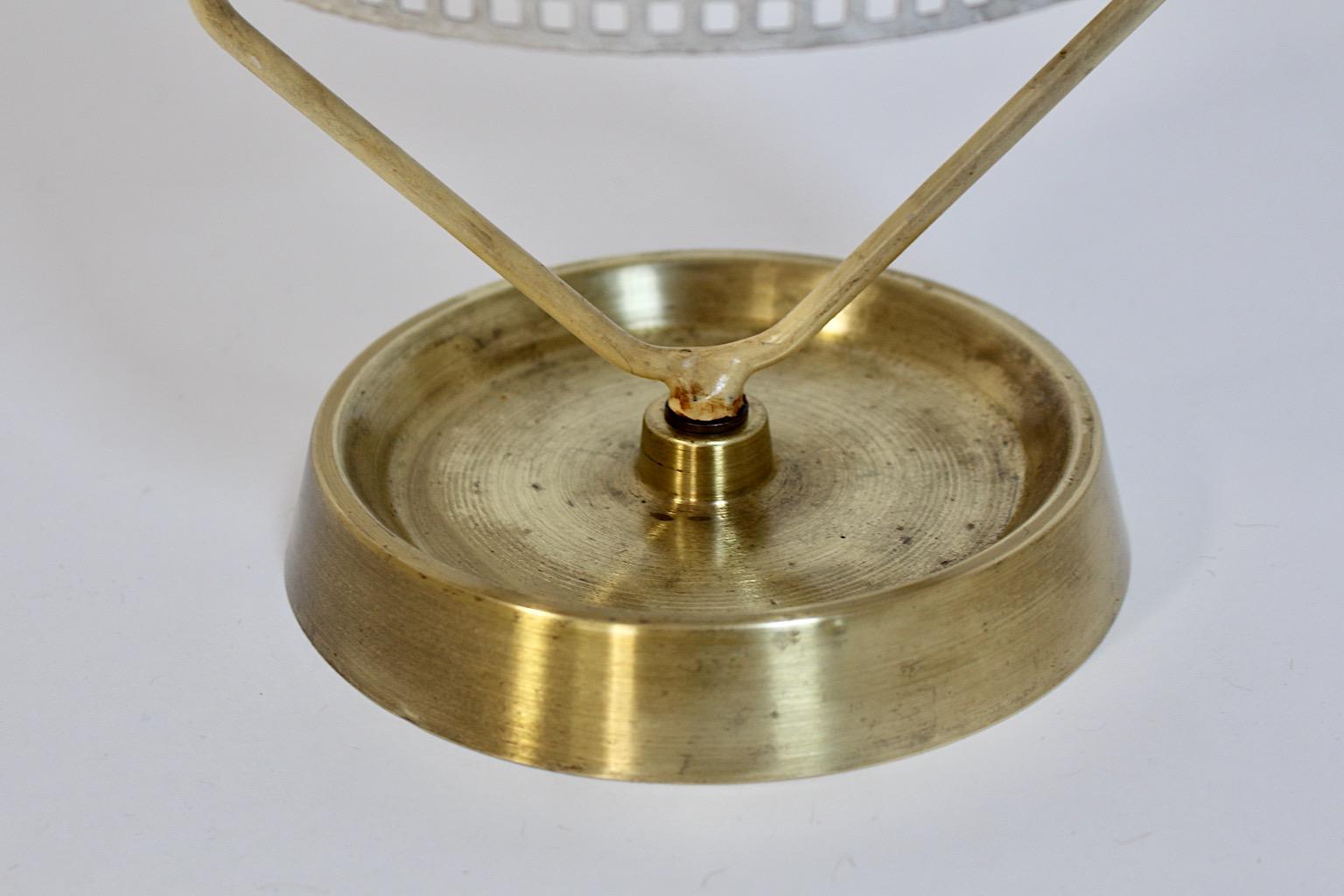 Mid-Century Modern Vintage White Metal Brass Umbrella Stand, 1960s, Germany For Sale 5