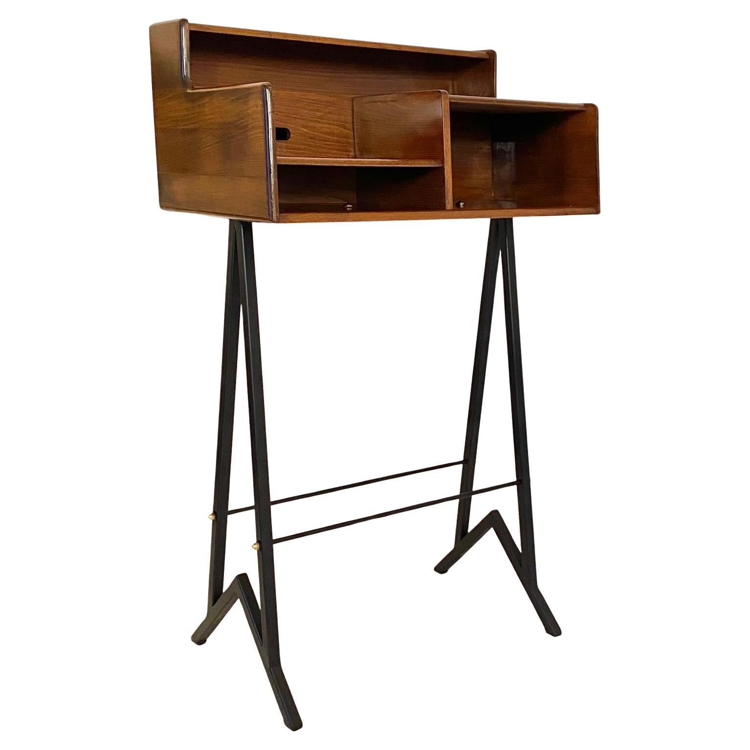 Tavolo consolle in legno vintage del Mid Century Modern, Fimsa Italia, anni '60