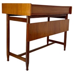 Mid Century Modern Vintage Wood Desk Set, Italy 1960