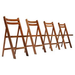 Mid-Century Modern Vintage Wooden Stackable Folding Chairs