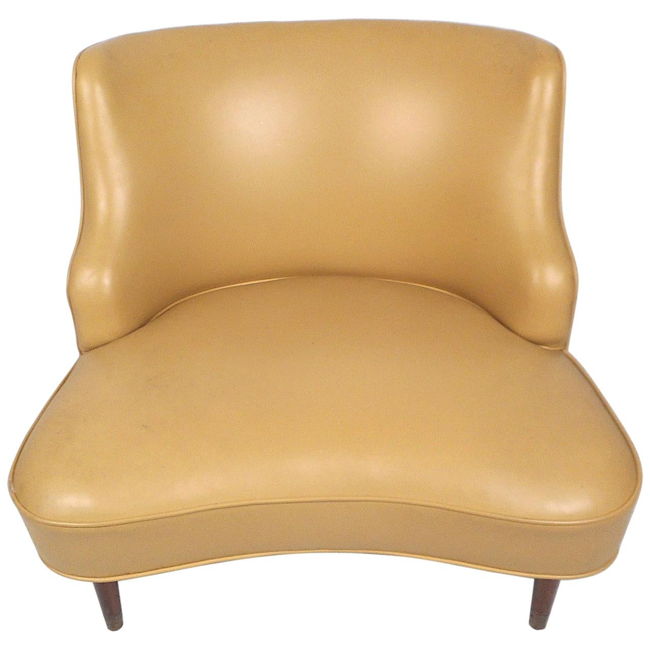 Mid-Century Modern Vinyl Lounge Chair