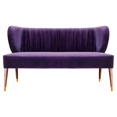 Mid-Century Modern Visconti Twin Seat Velvet Wood Made in Portugal by Ottiu