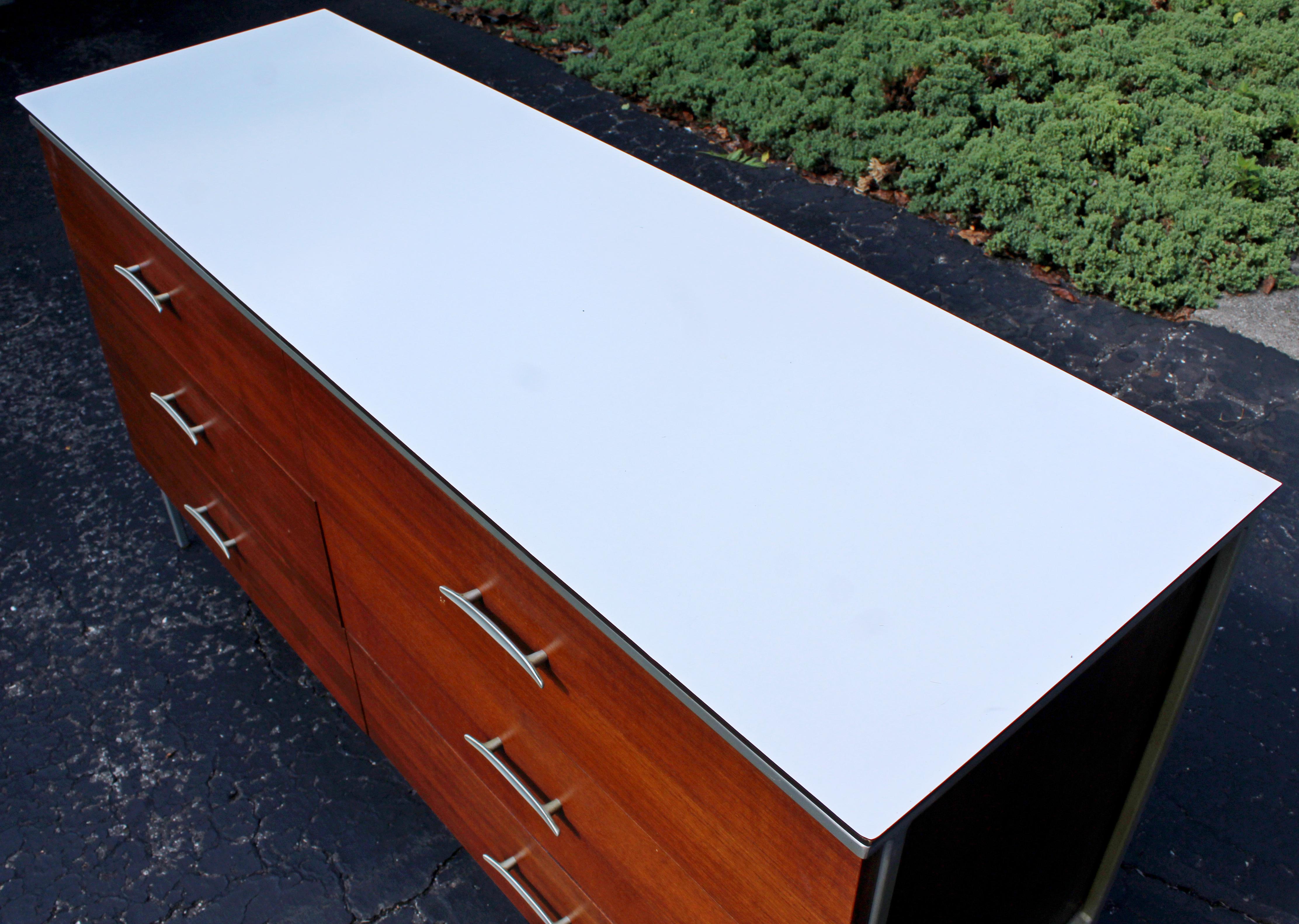 Mid-Century Modern Vista Walnut & Laminate Top Dressers Knoll McCobb Style, Pair 5
