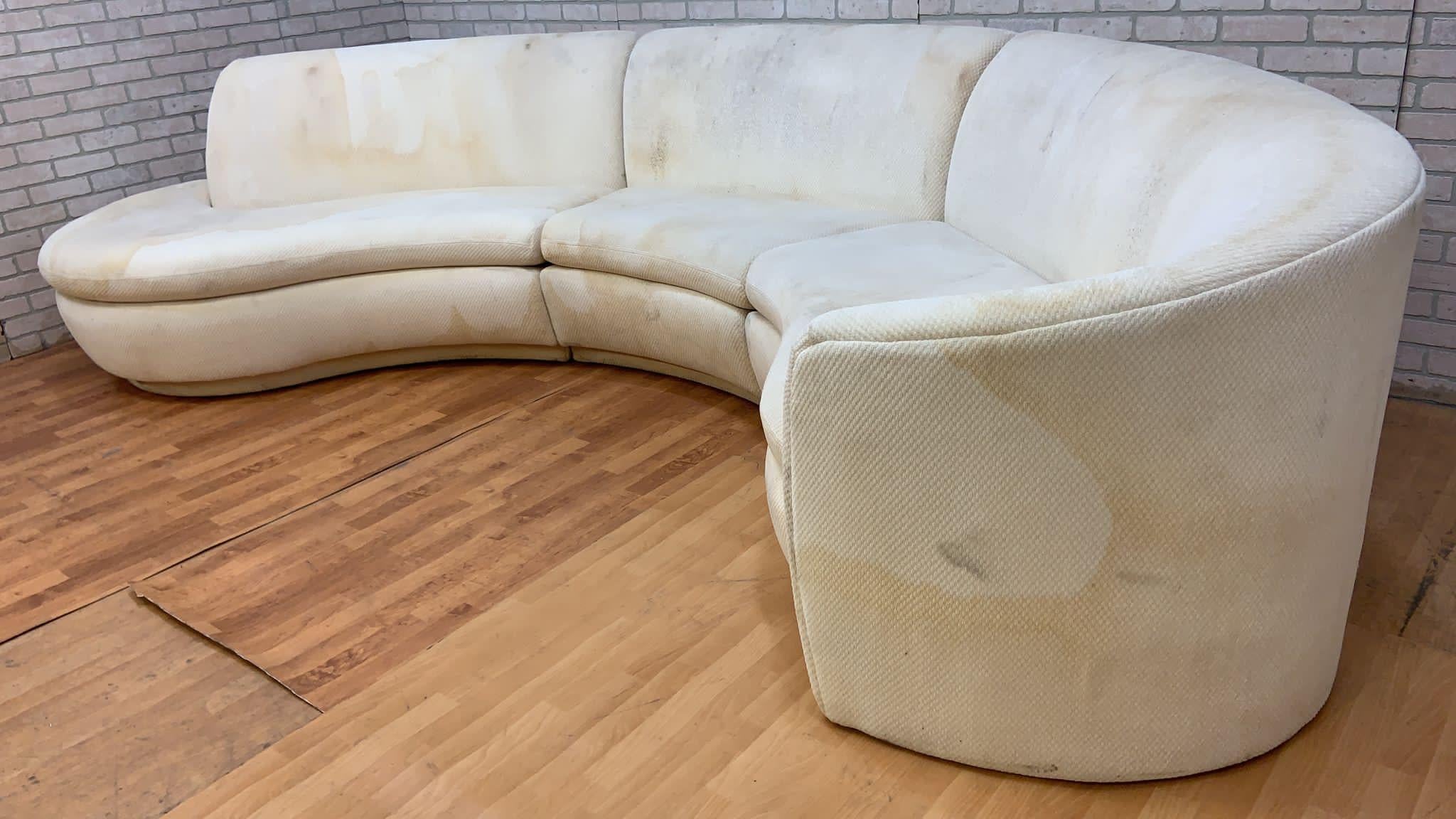 3-teiliges geschwungenes Sofa im Vladimir Kagan-Stil, Moderne der Mitte des Jahrhunderts  im Angebot 6