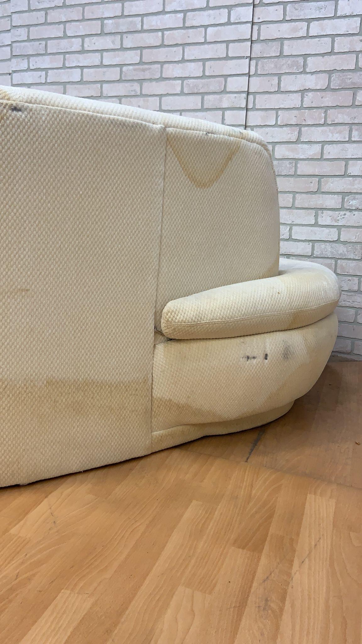 Mid-Century Modern Mid Century Modern Vladimir Kagan Style 3 Piece Curved Sectional Sofa  For Sale