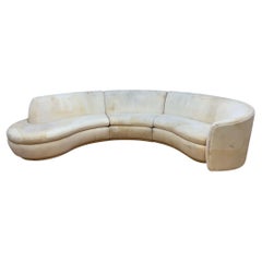 Retro Mid Century Modern Vladimir Kagan Style 3 Piece Curved Sectional Sofa 