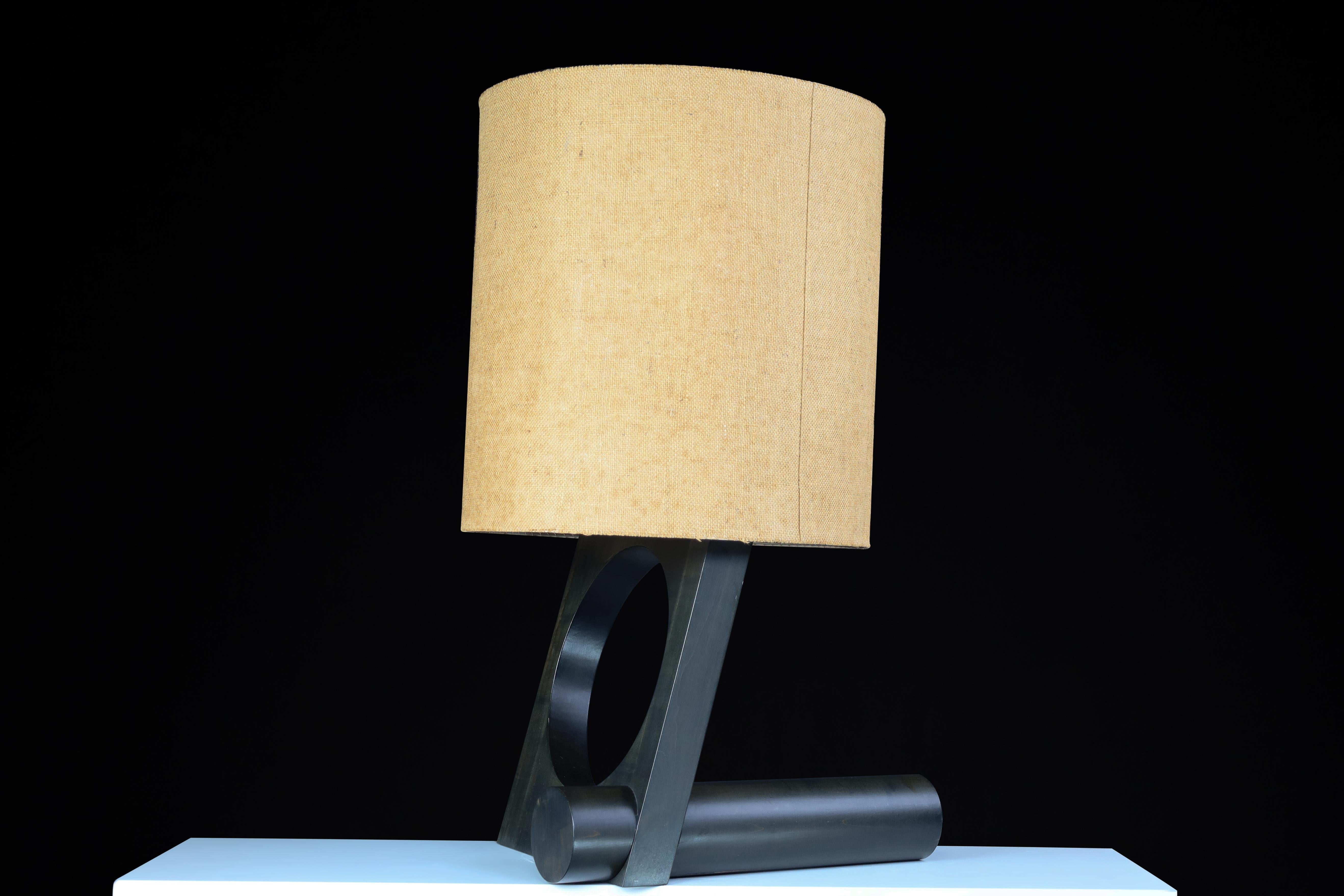 Moderna de mediados de siglo Vladimír Nývlt Lámpara de mesa de madera maciza, Praga, años 70 Rara escul Moderno de mediados de siglo en venta