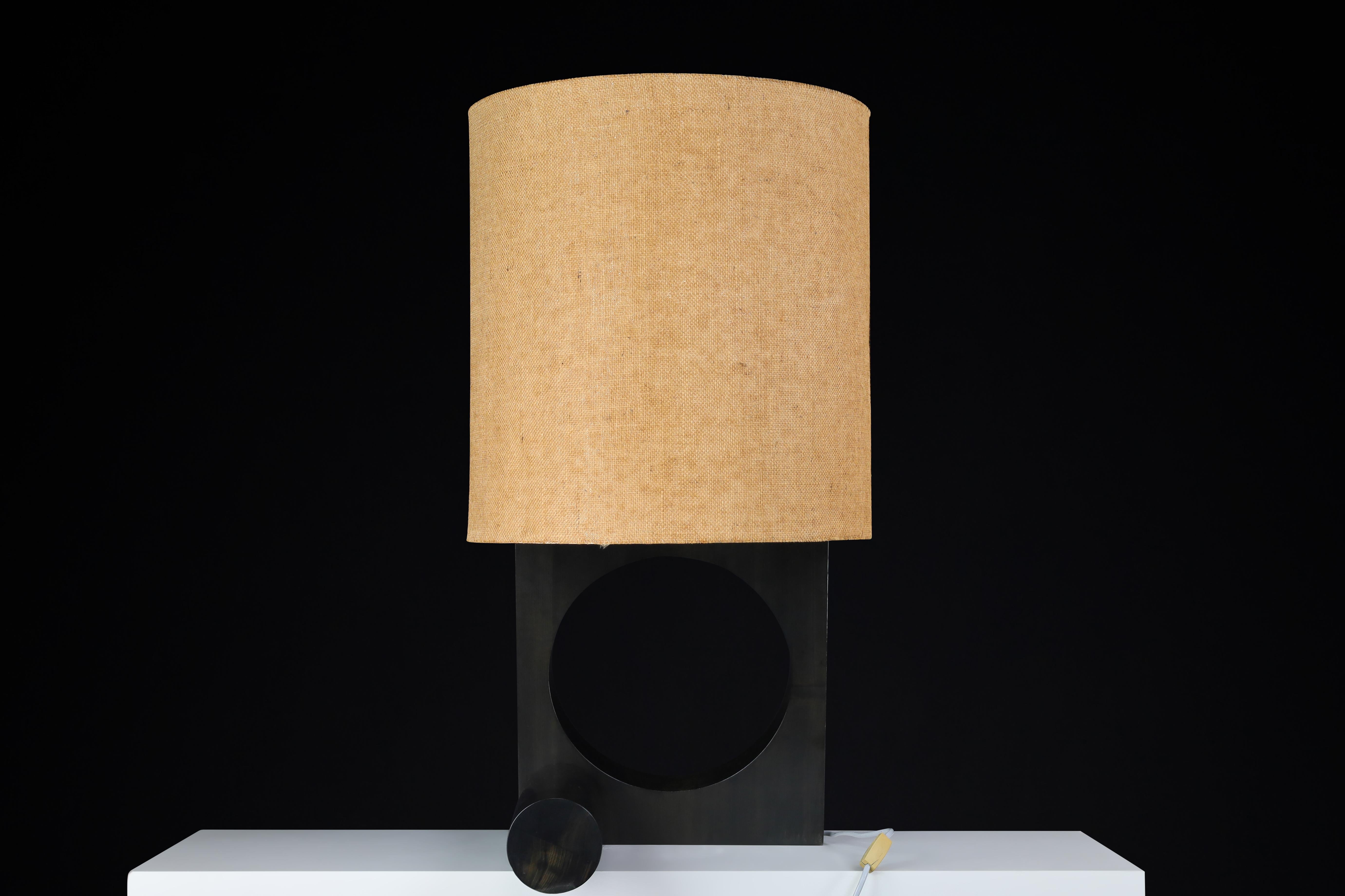 Moderna de mediados de siglo Vladimír Nývlt Lámpara de mesa de madera maciza, Praga, años 70 Rara escul Lino en venta