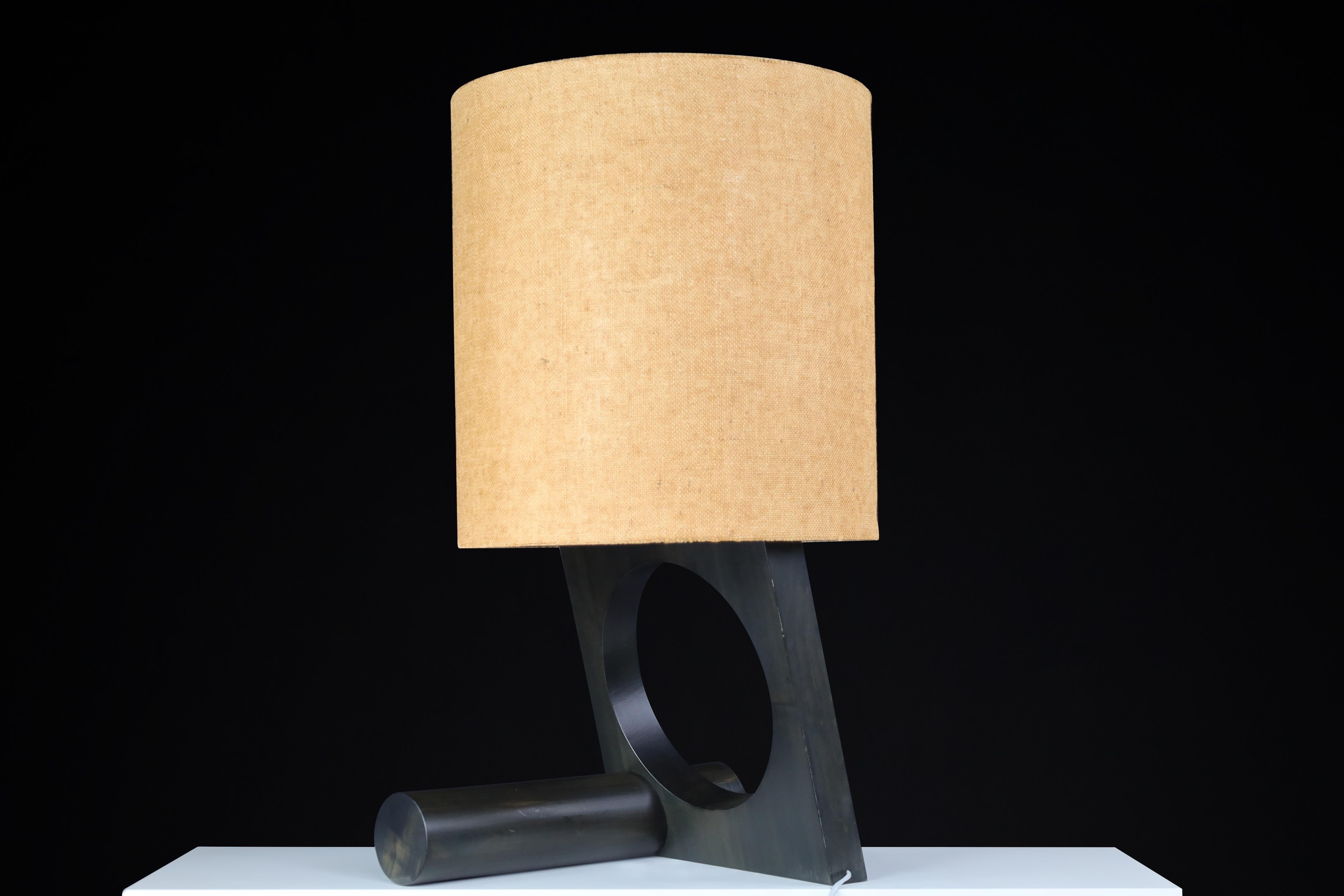 Moderna de mediados de siglo Vladimír Nývlt Lámpara de mesa de madera maciza, Praga, años 70 Rara escul en venta 1