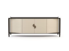 Mid-Century Modern Voilier Sideboard Made with Lacquer and Brass by Stylish Club