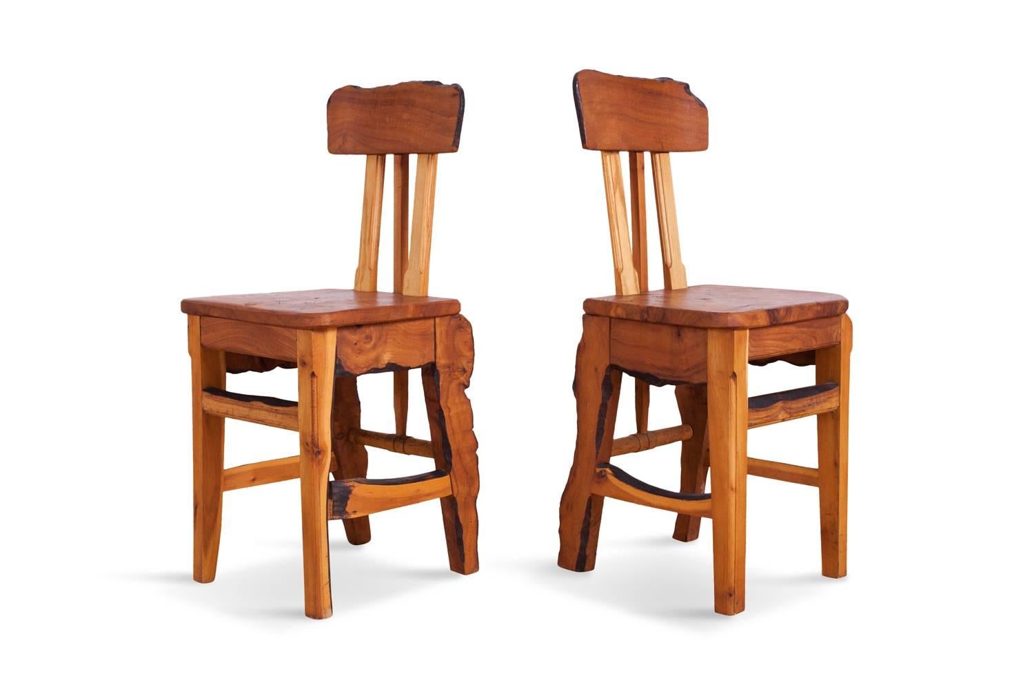 Mid-Century Modern Wabi Sabi Dining Table and Chairs in the Style of Nakashima 8