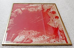 Mid-Century Modern Walasse Ting Signed Abstract Lithograph Red 20/30, 1960s
